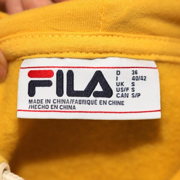 FILA - Yellow Bailey Hoodie Cropped Hooded Sweatshirt - Women's Small NEW NWT 🔥 - Picture 7 of 9